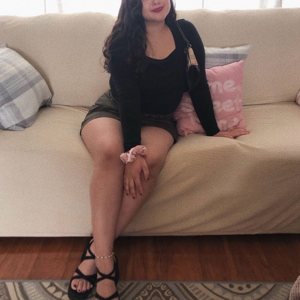 PLUS SIZE GREEN MINI SKIRT WITH BUILT IN SHORTS
